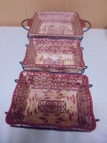 Temptations Old World 2qt Baking Dish & (2) 1qt Baking Dish w /Metal Racks