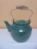 Porcelain Over Cast Iron Tea Kettle