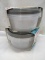 Qty 2 Large Bowls with Lids 6.2 cups Leak Resistant plastic storage container