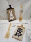4Pc Wooden Kitchen Lot- (2) Utensils, (2) Decorative Signs
