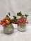 Pair of Artistry Designs 8”T Tabletop Decorative Artificial Plants