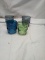 4 Glass skulls cups