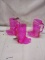 3 Pink Boot tumblers
