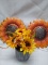 Sunflower lot pot of flowers and 2 metal signs
