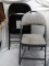 Qty 2 Metal Folding Chairs- 1 with cushion 1 without cushion