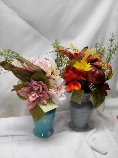 Pair of Artistry Designs 12”T Tabletop Decorative Artificial Plants