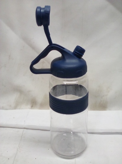 1.5L Blue and Clear Screw-in Flip Top Sports Bottle
