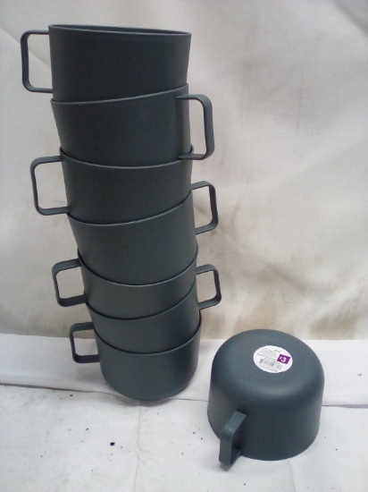 Set of 8 Grey Plastic Tabletop Mugs