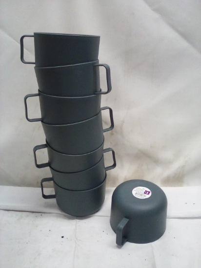 Set of 8 Grey Plastic Tabletop Mugs