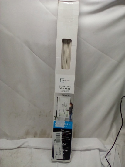 Light Filtering 1” Cordless Vinyl Blind 34” x 64” White