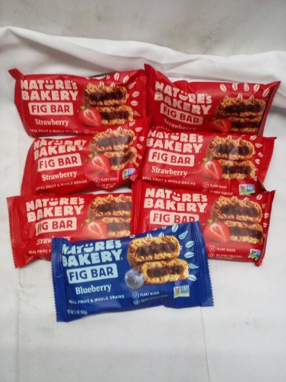 Qty 7 Natures Bakery Fig Bar- Strawberry/Blueberry