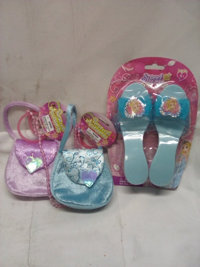 Kids Princess Shoes/ Qty 2 Kids Purse and Accessories