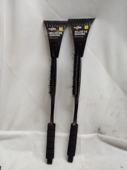 Pair of Black DriveMXD Deluxe Ice Scrapers w/ Brushed