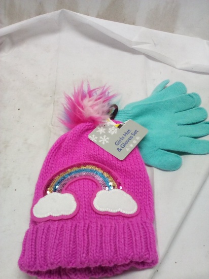 Girls hat glove set