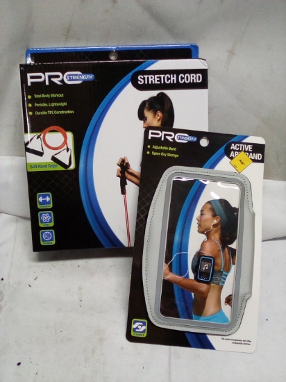 2Pc ProStrength Workout Lot- (1) Stretch Cord, (1) Active Armband