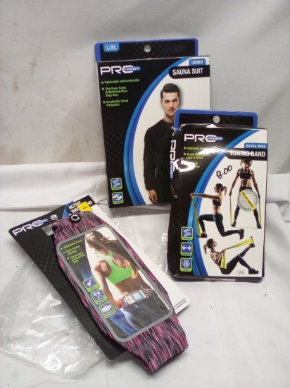 3Pc ProStrength Lot- (1) Toning Band, (1) Sauna Suit, (1) Active Waistband