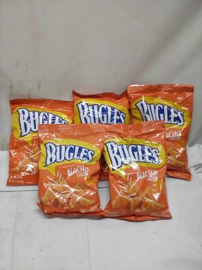 5Pc Bugles Corn Snacks Lot- (5) Nacho Cheese