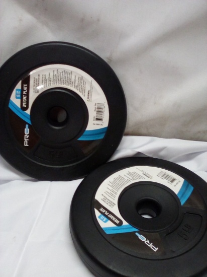 2 five pound weights