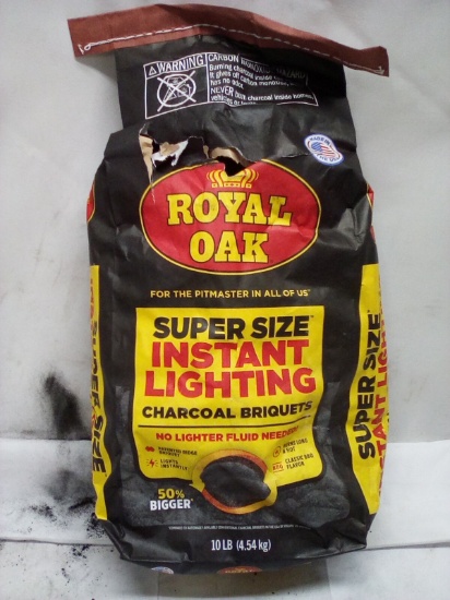 10Lbs Bag of Royal Oak Super Size Instant Lighting Charcoal Briquets