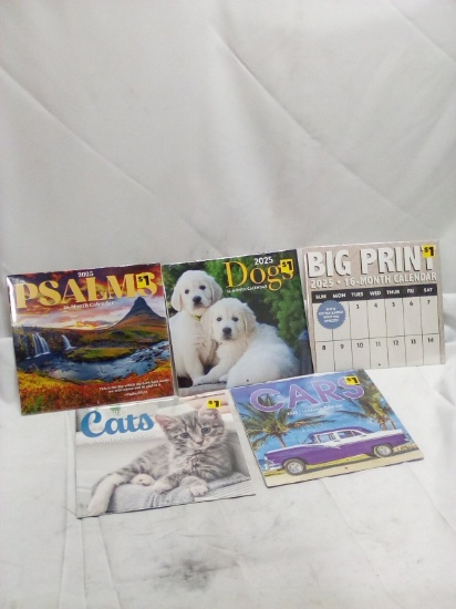 Lot of 5 Assorted Theme 2025 Calendars