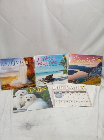 Lot of 5 Assorted Theme 2025 Calendars