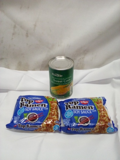 2 Ramen noodles can of corn