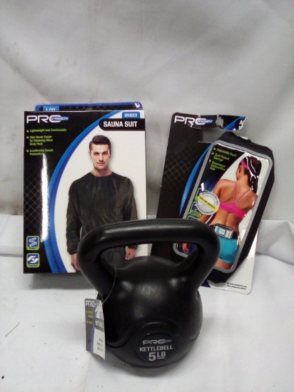 Sauna suit 5 pound kettle ball phone holder