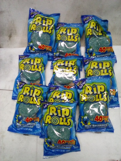 Qty 10 Rip Roll 40 Inch Blue Raspberry Flavor