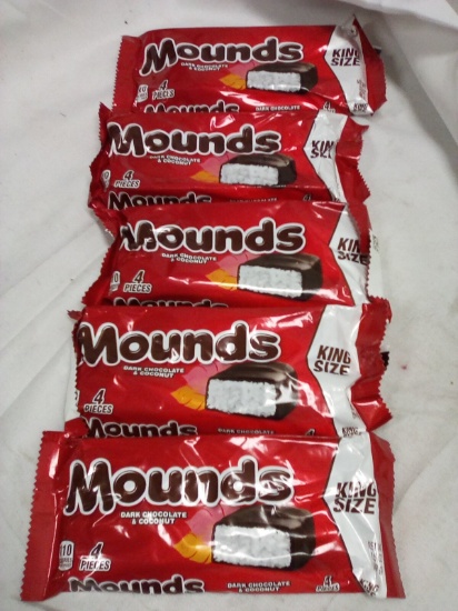 Qty 5 Mounds King Size Candy Bar