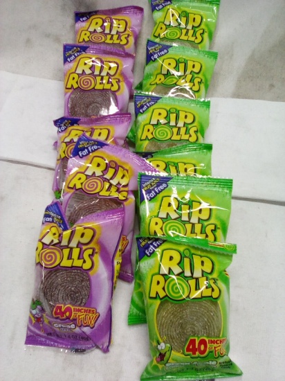 Qty 11 Rip Rolls 40 Inch- Grape, Green Apple