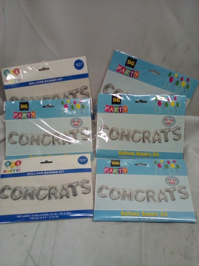 Qty 6 ‘Congrats’ Balloon Banner Kits