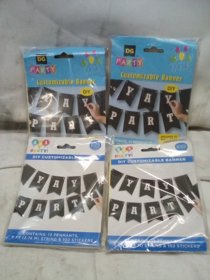 Qty 4 Customizable Banner 9ft 102 Stickers