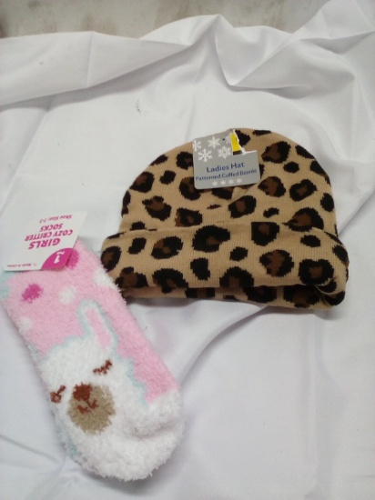 1 hat 1 pair of cozy socks 7-3