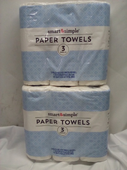 Qty 2 Paper Towels 2 Ply 3 Rolls