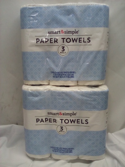 Qty 2 Paper Towels 2 Ply 3 Rolls