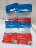Qty 4 Heavyweight Crystal Plastic Forks 28ct