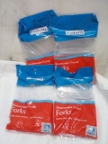 Qty 4 Heavyweight Crystal Plastic Forks 28ct