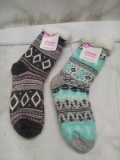 2 Pairs of Assorted Print Womens 4-11 Sweater Socks