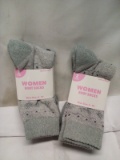 2 Twin Packs of Womens 4-10 Boot Socks