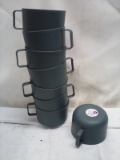 Set of 8 Grey Plastic Tabletop Mugs