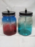 Qty 2 Outdoor glass Torches