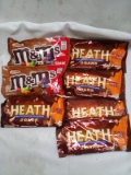 Qty 5 Heath Bar 2 Bar Pack/ qty 2 Caramel Cold Brew M&Ms