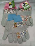 Qty 3 Pair Garden Leather Gloves