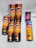 7Pc Pringles Lot- (5) Scorchin Cheddar, (1) Cheddar, (1) Mini Scorchin BBQ