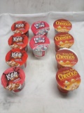 10 Assorted Cereal To Go Cups- (4) HN Cheerios, (4) Choc. Krave, (2) Fruit Loop