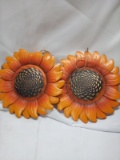 2 Sunflower metal hangers