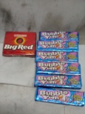 Qty 6 Bubble Yum Cotton Candy Gum/ Qty 1 Big Red Gum