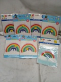 Qty 6 Rainbow Foil Balloon/ Zip Top Treat Bags 16ct