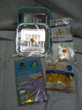Qty 6pc Party Lot- Plates, LED Llama, Table Cover, Balloons