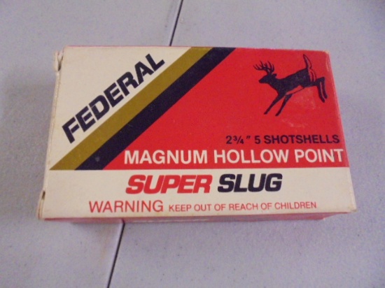 5 Round Box of Federal 12ga Magnum Hollowpoint Super Slugs
